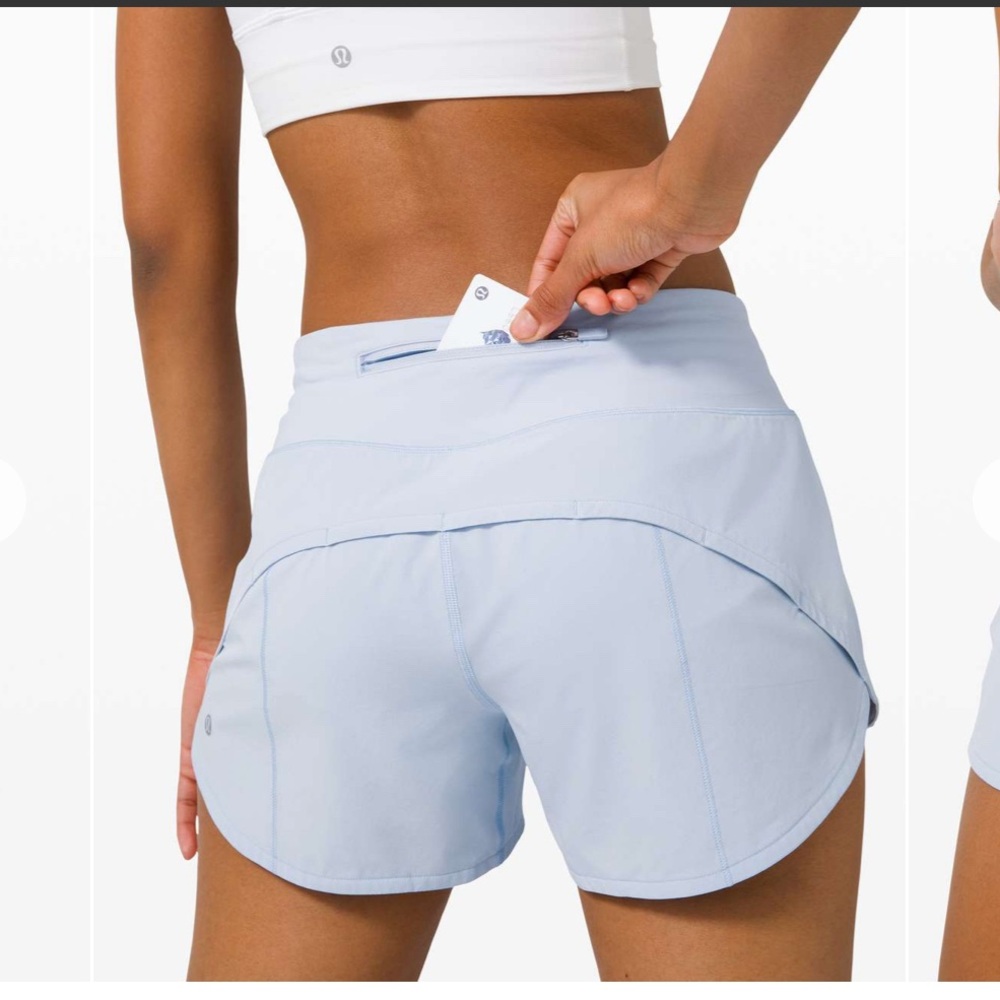 Lululemon Speed Up Short Long *4" Women's Light Blue Athletic Shorts - Picture 2 of 6